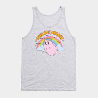 Retro Pink Kawaii Halloween Ghost Cute but Spooky Preppy Tank Top